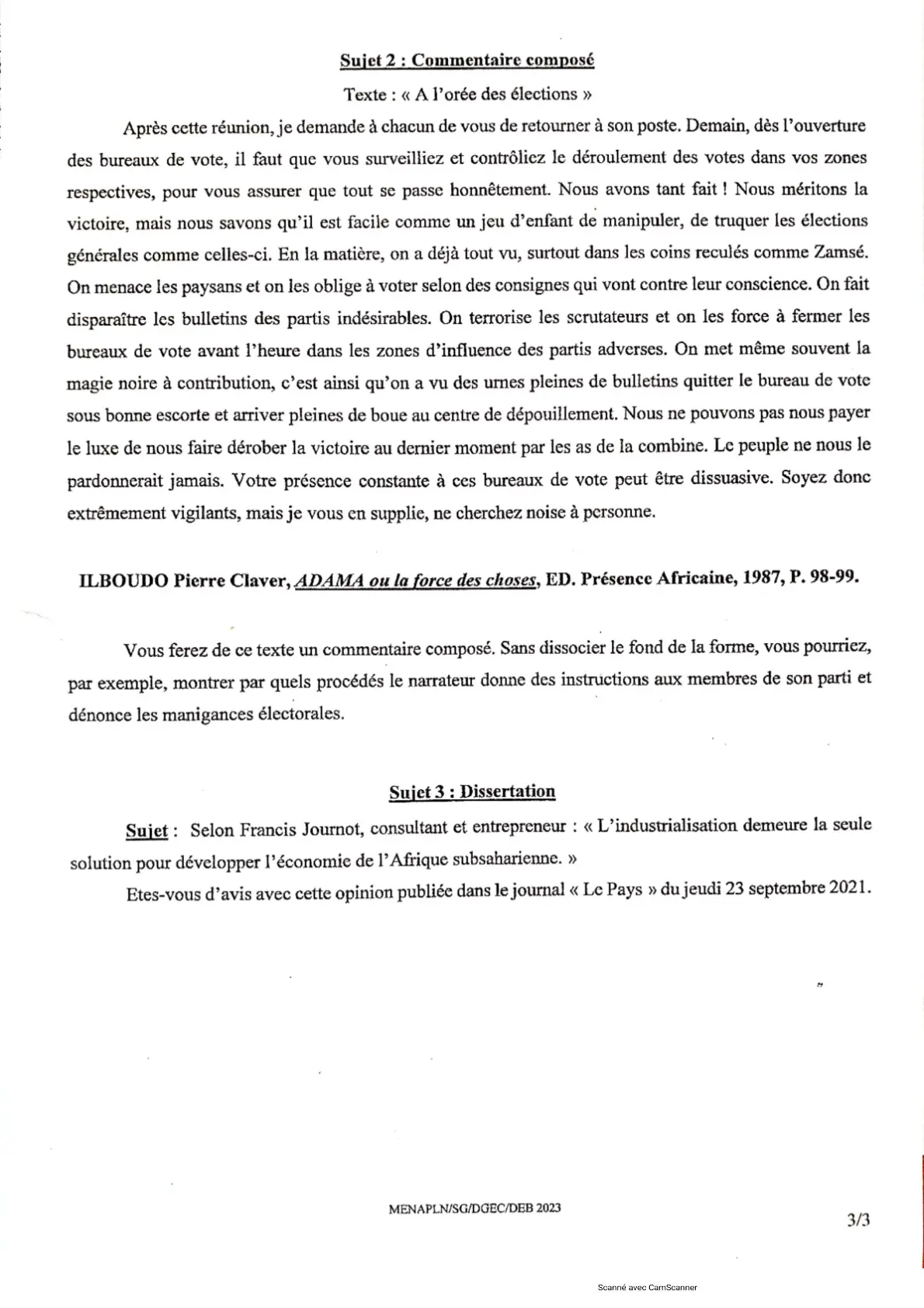 Page 3 — Bac 2023