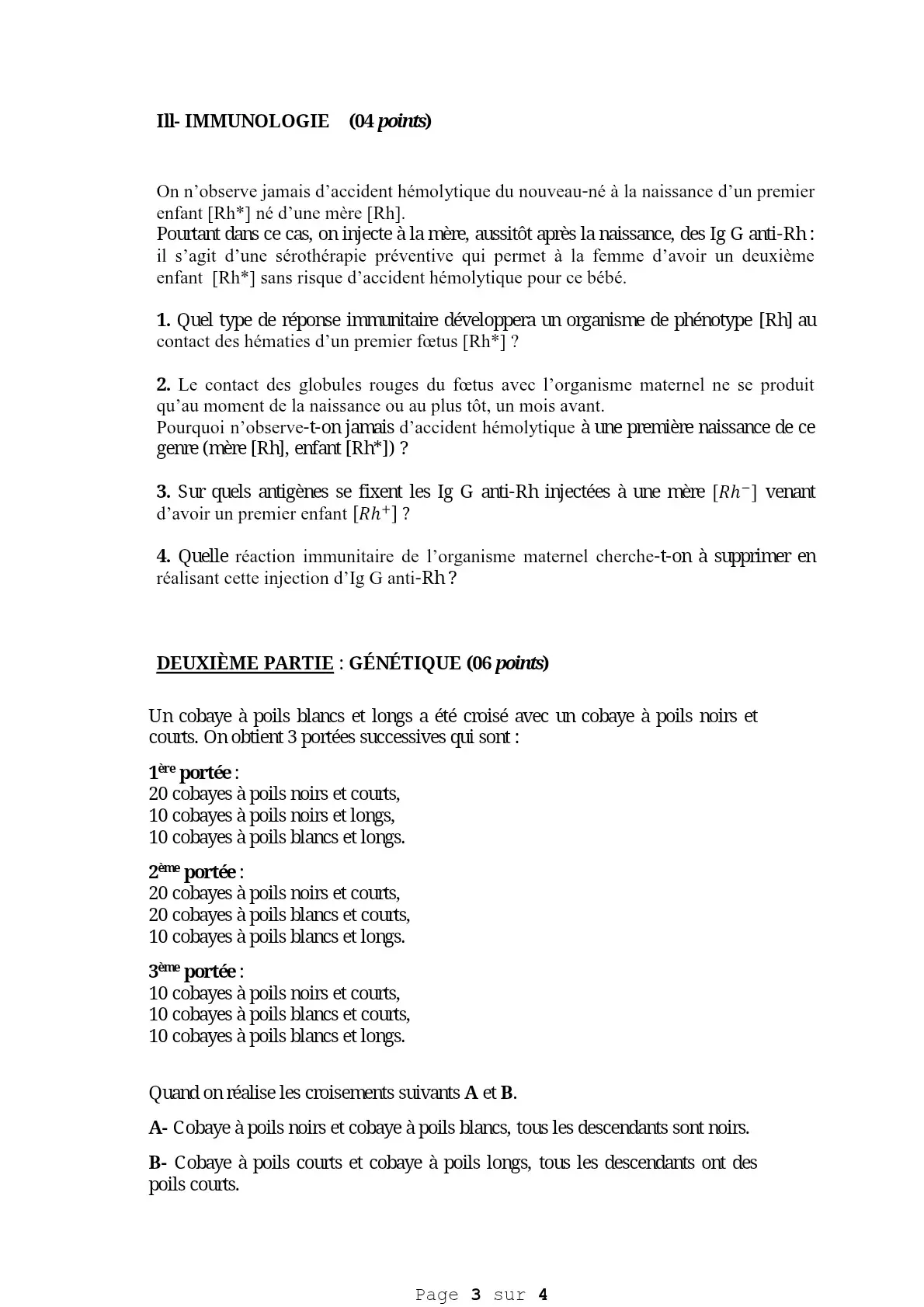 Page 3 — Bac SVT 2er tour 2 épreuve 