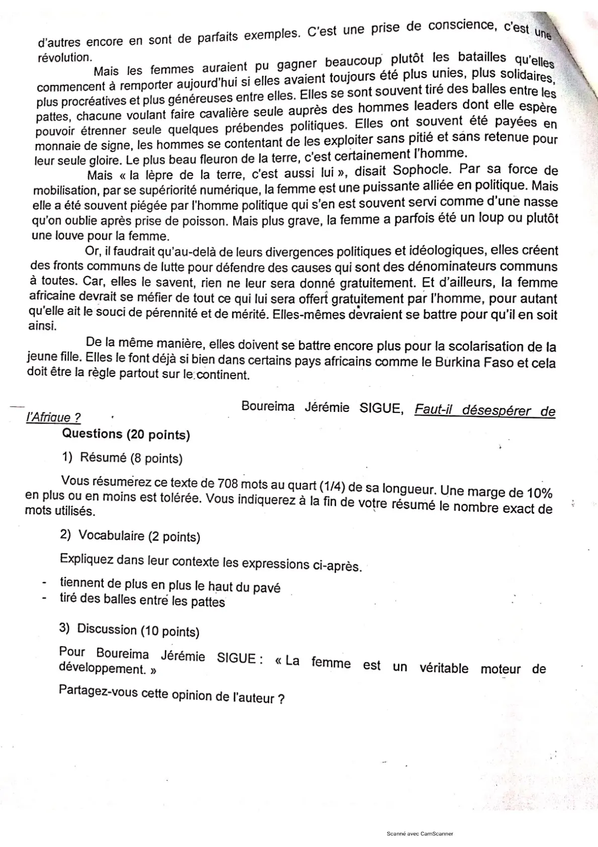Page 2 — Bac blanc PMK 