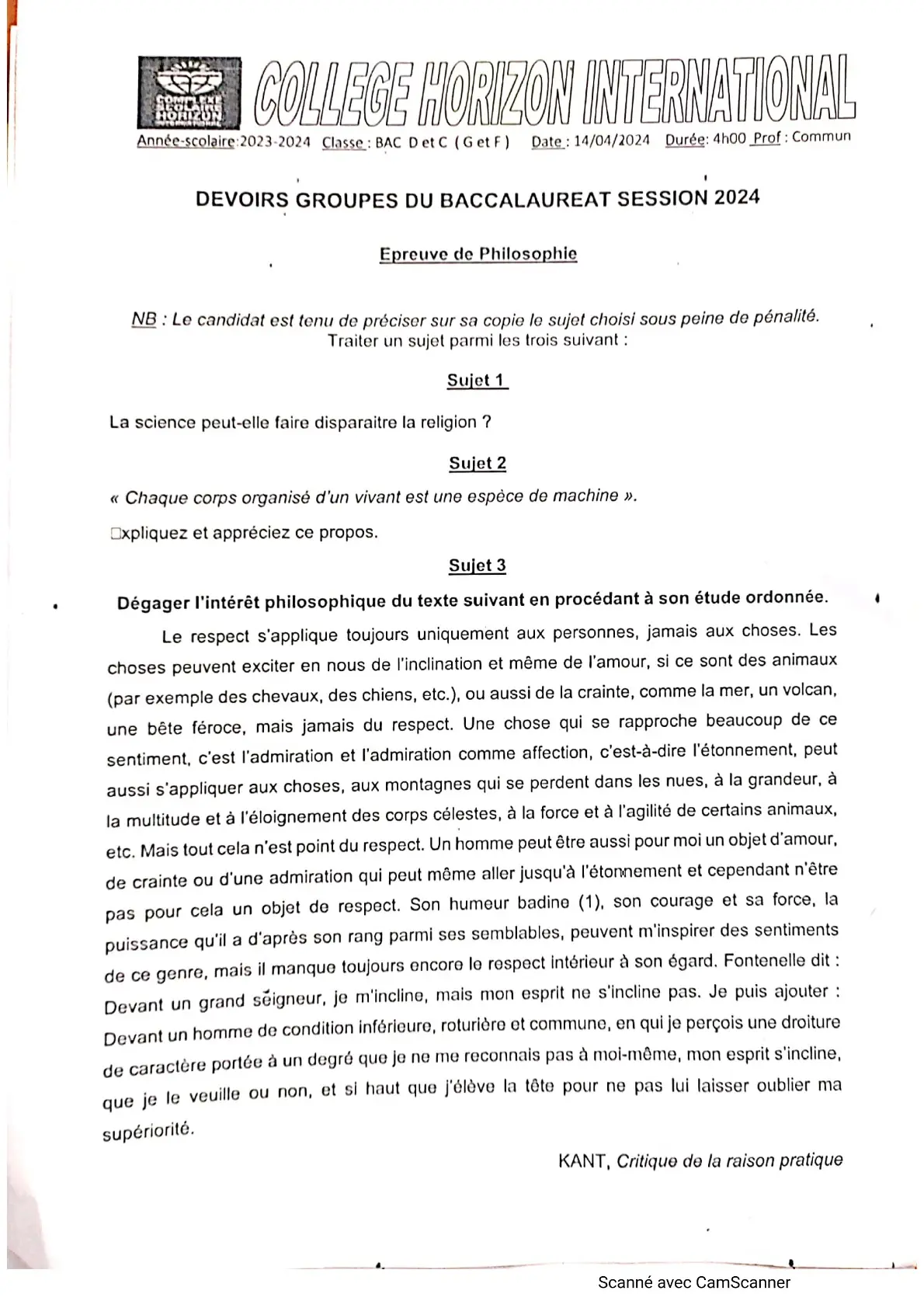 Page 14 — Bac blanc horizon 