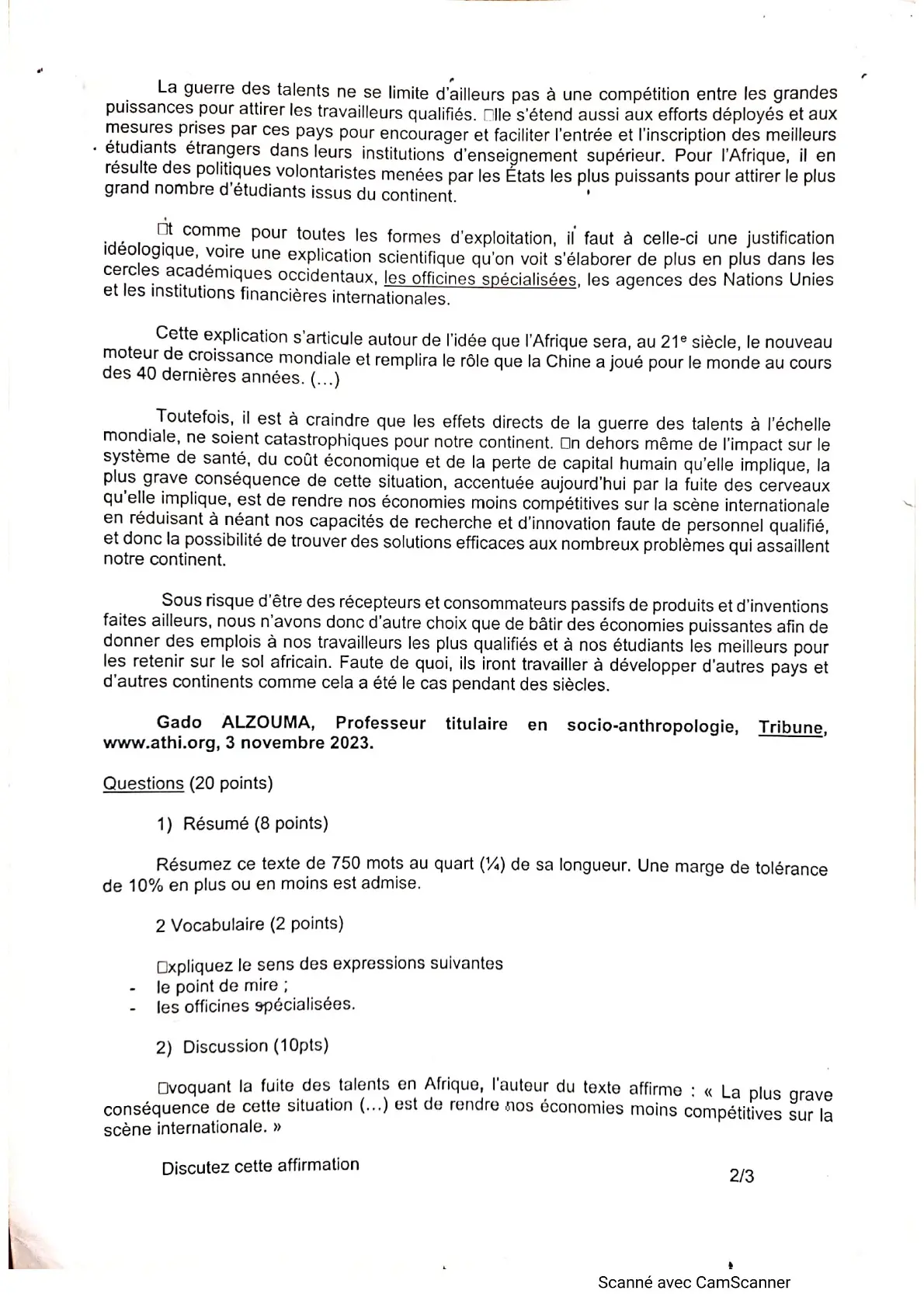 Page 20 — Bac blanc horizon 