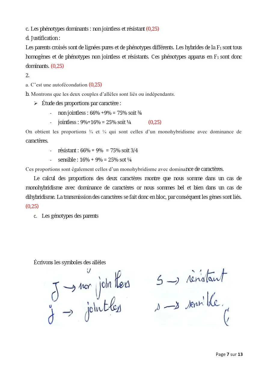 Page 7 — Correction de la composition harmonisé du tuy