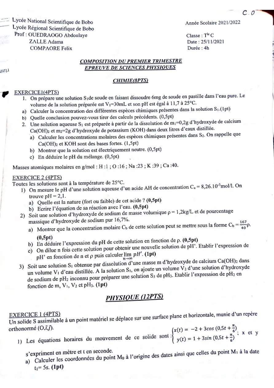 Page 5 — Sujets de PC