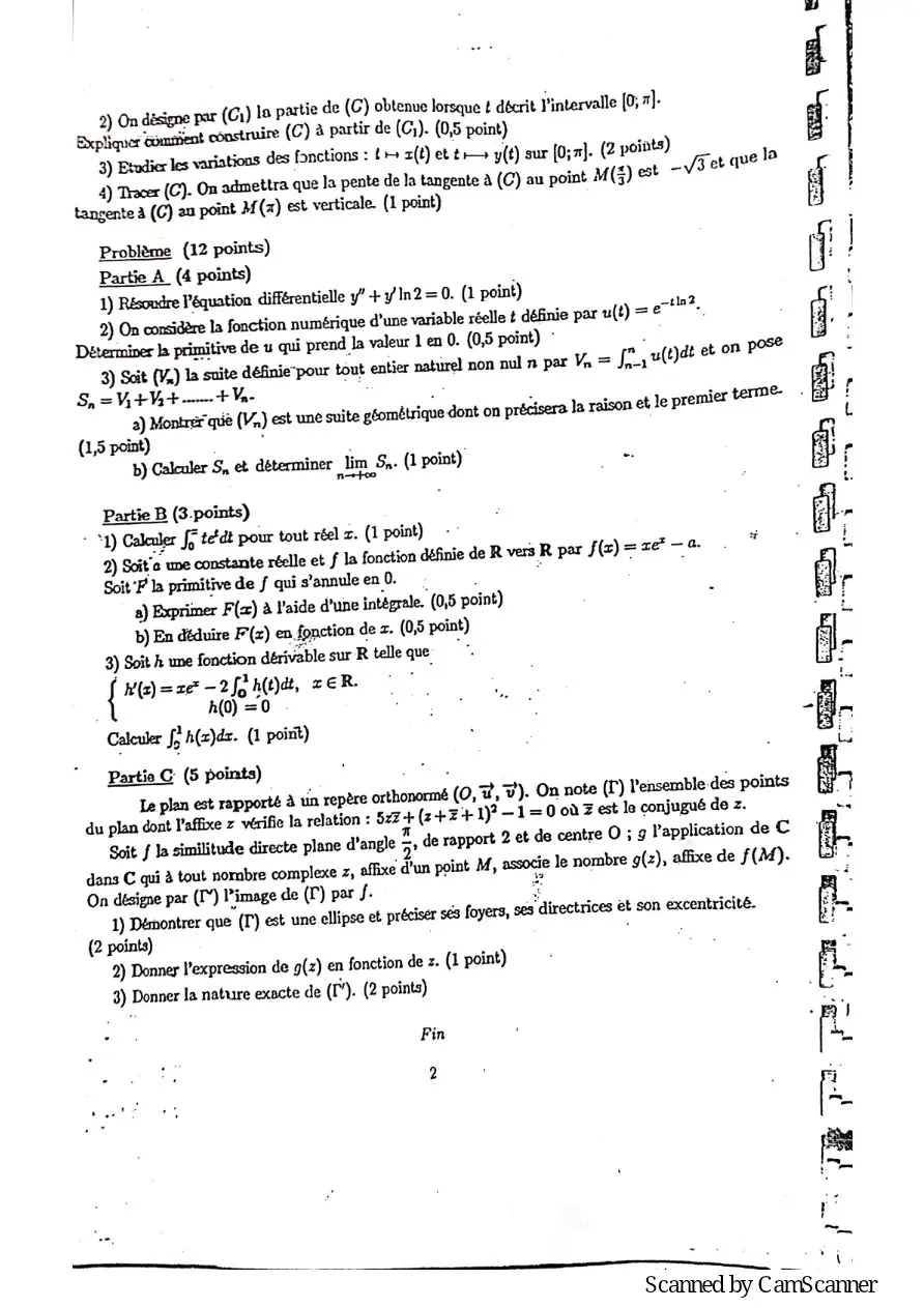 Page 2 — Recueille de sujet bac math c-d