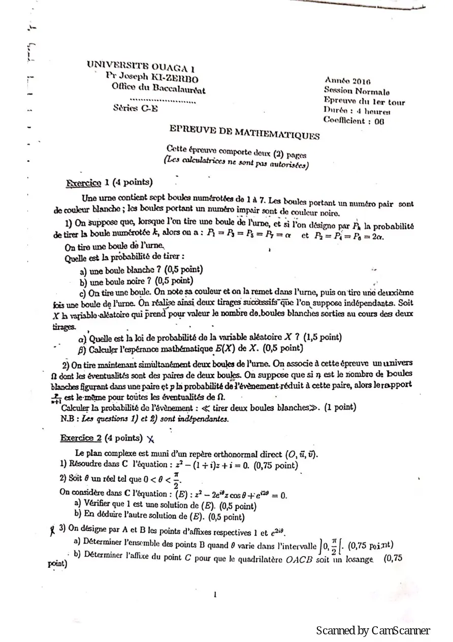 Page 5 — Recueille de sujet bac math c-d