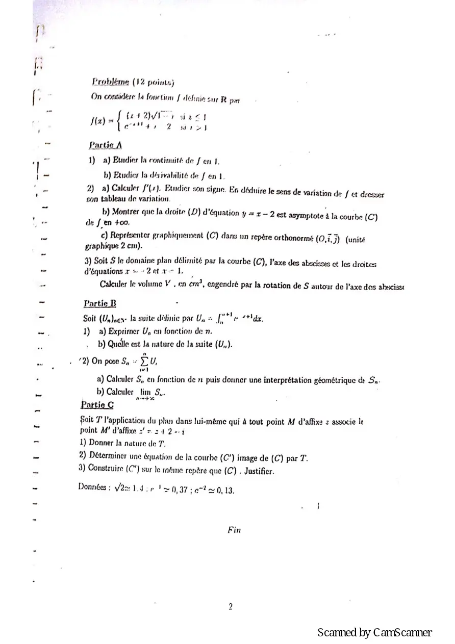 Page 10 — Recueille de sujet bac math c-d