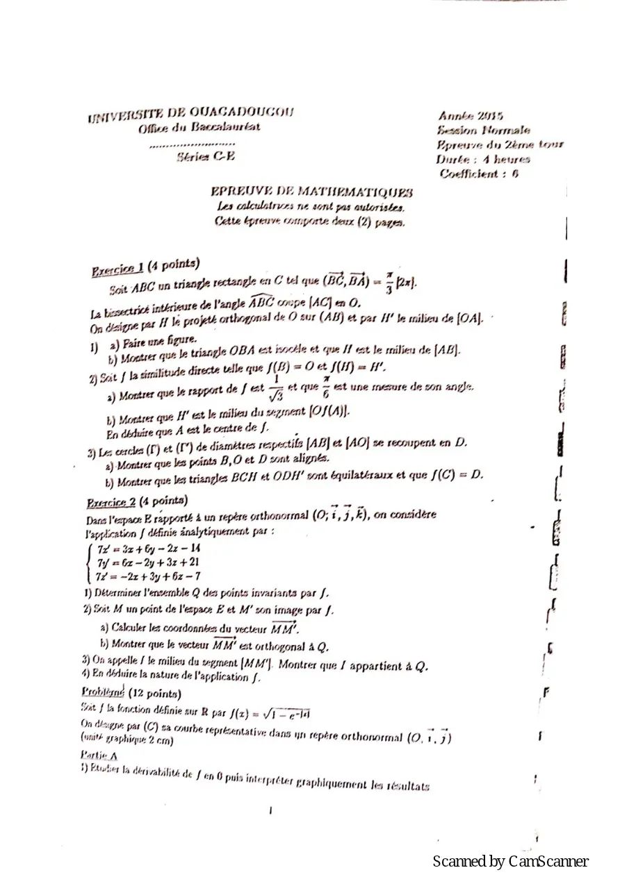 Page 11 — Recueille de sujet bac math c-d