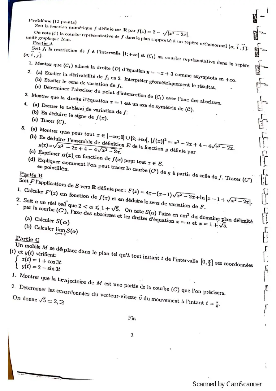 Page 19 — Recueille de sujet bac math c-d
