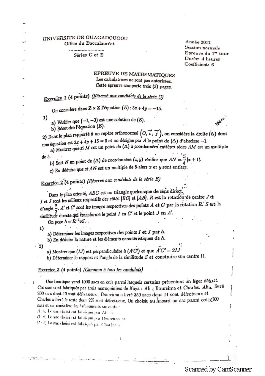 Page 26 — Recueille de sujet bac math c-d