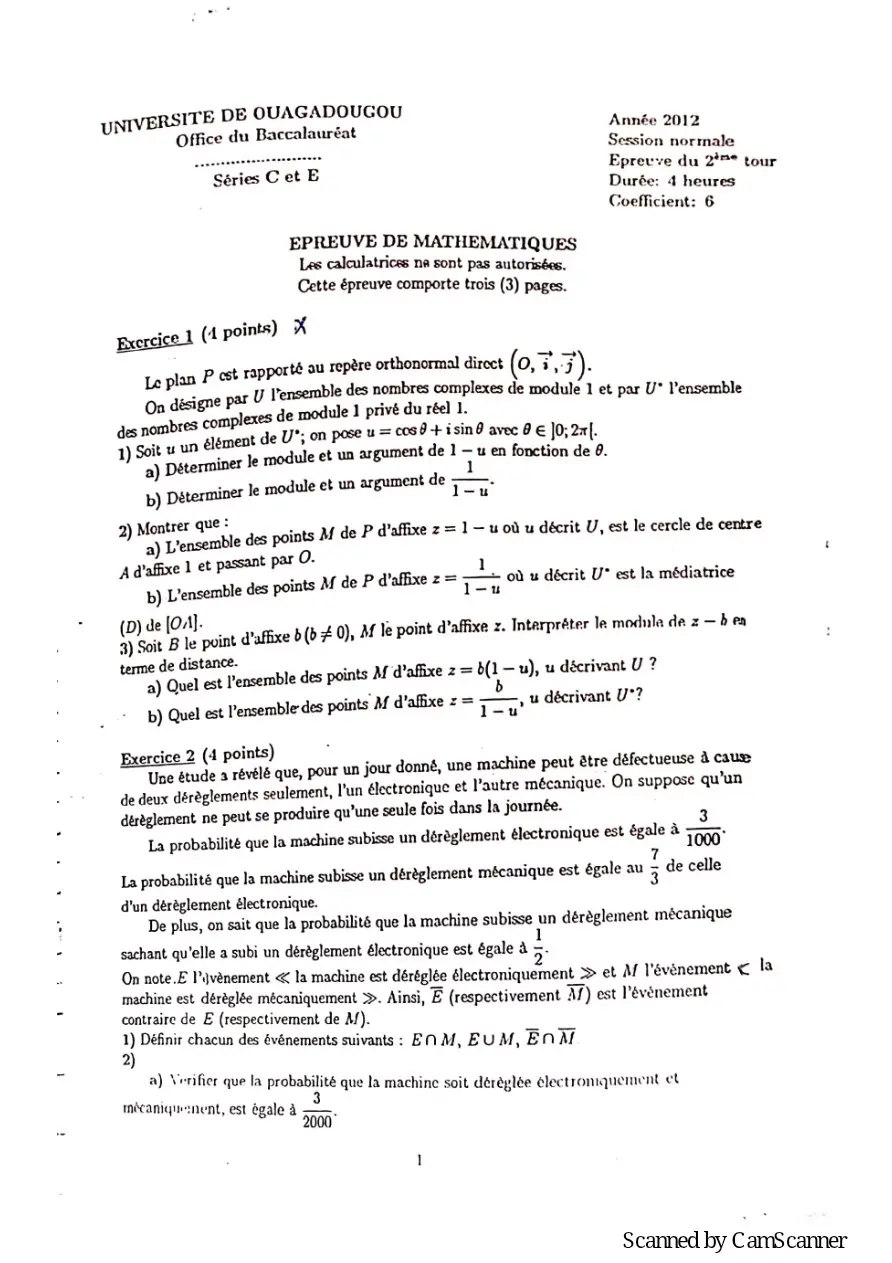 Page 29 — Recueille de sujet bac math c-d
