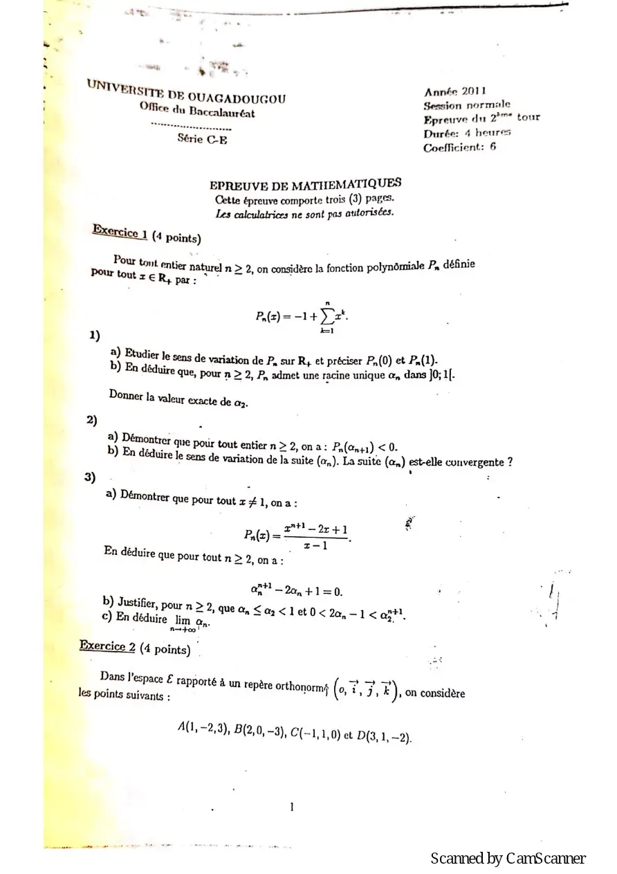 Page 35 — Recueille de sujet bac math c-d