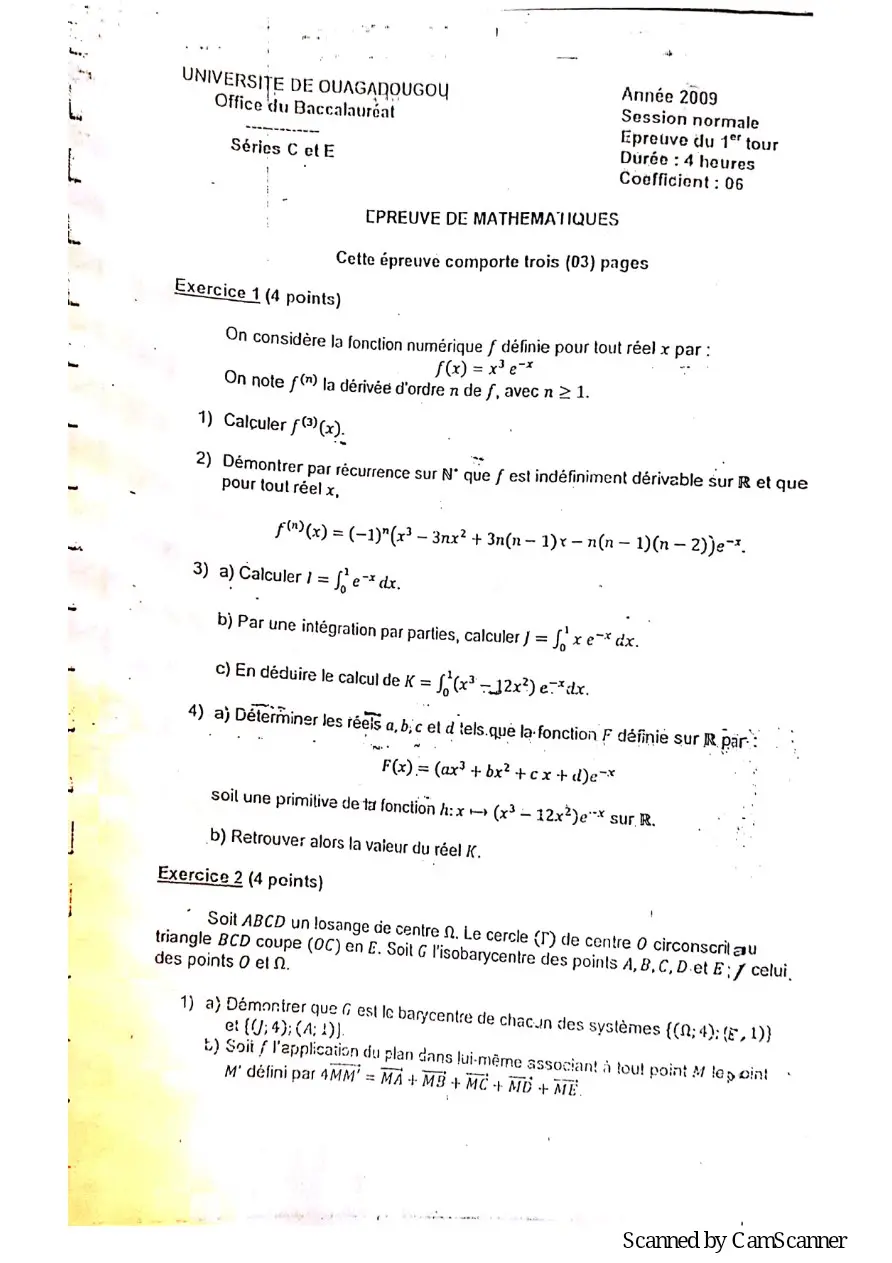 Page 44 — Recueille de sujet bac math c-d