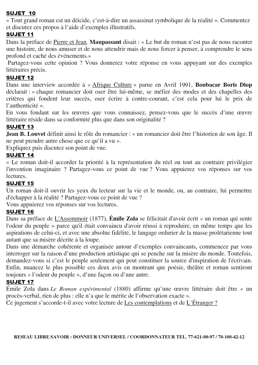 Page 7 — Sujets dissertation français 