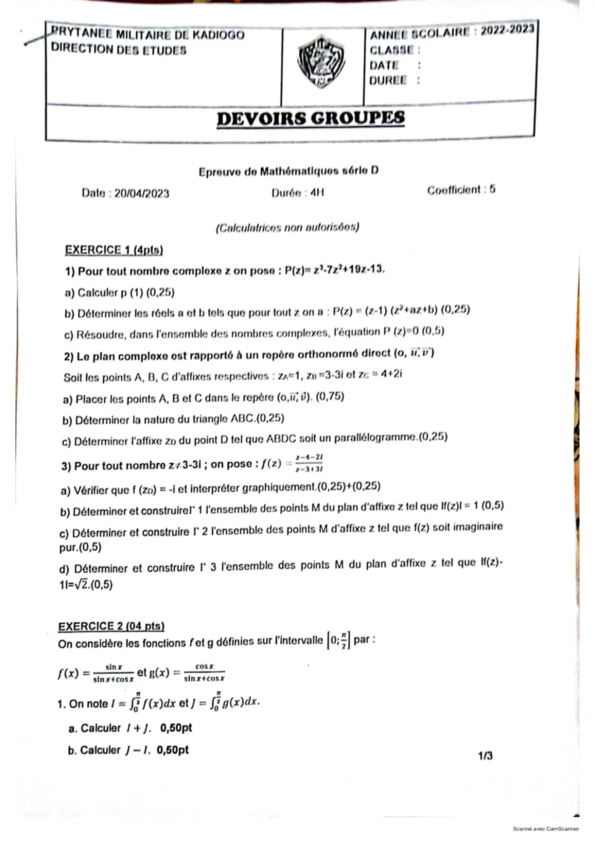 Page 8 — Bac blanc PMK 