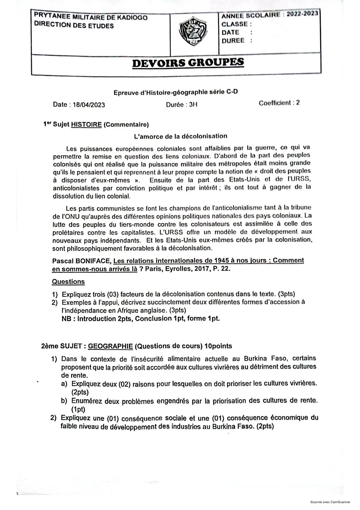 Page 11 — Bac blanc PMK 