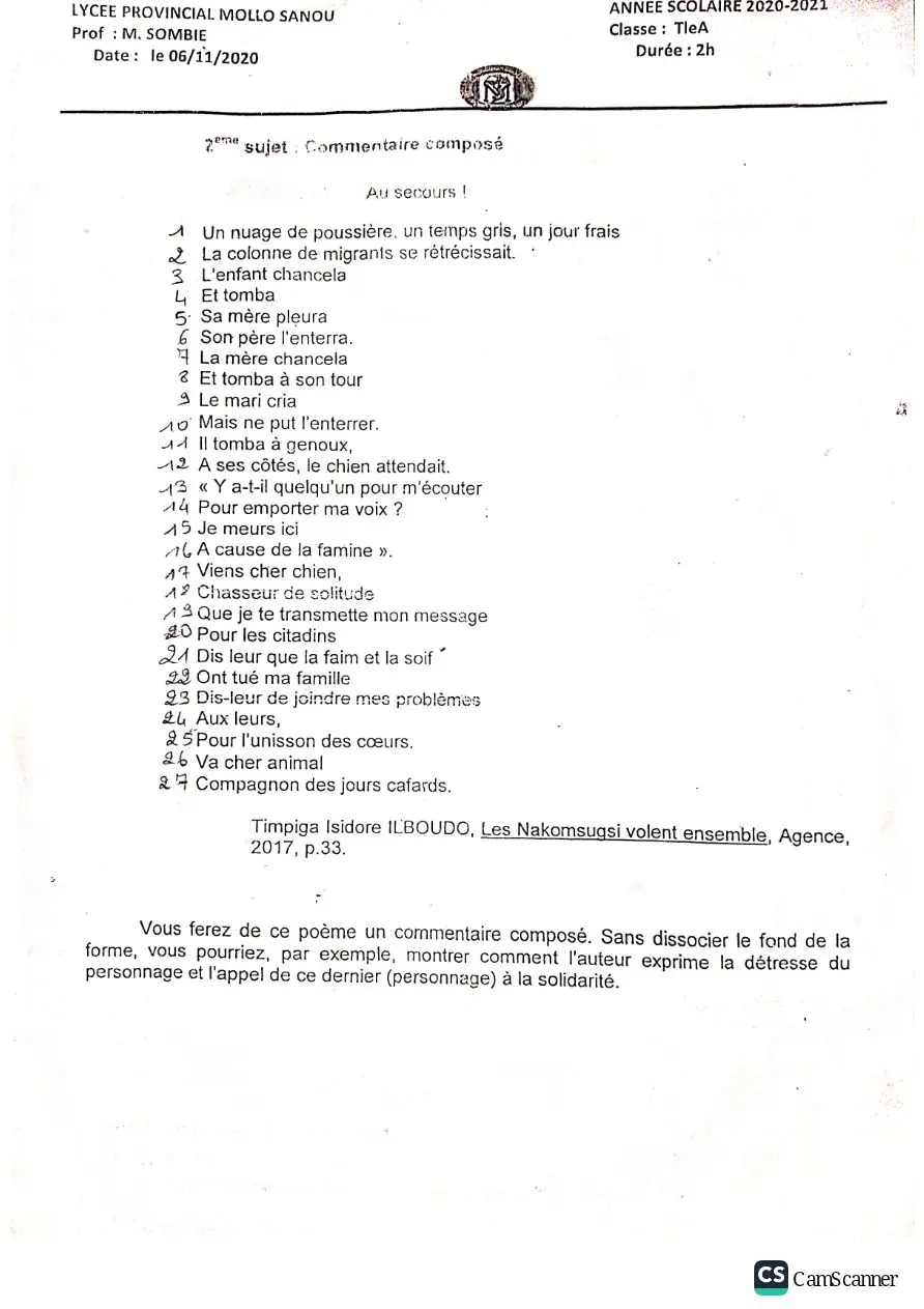 Page 10 — Devoir français 