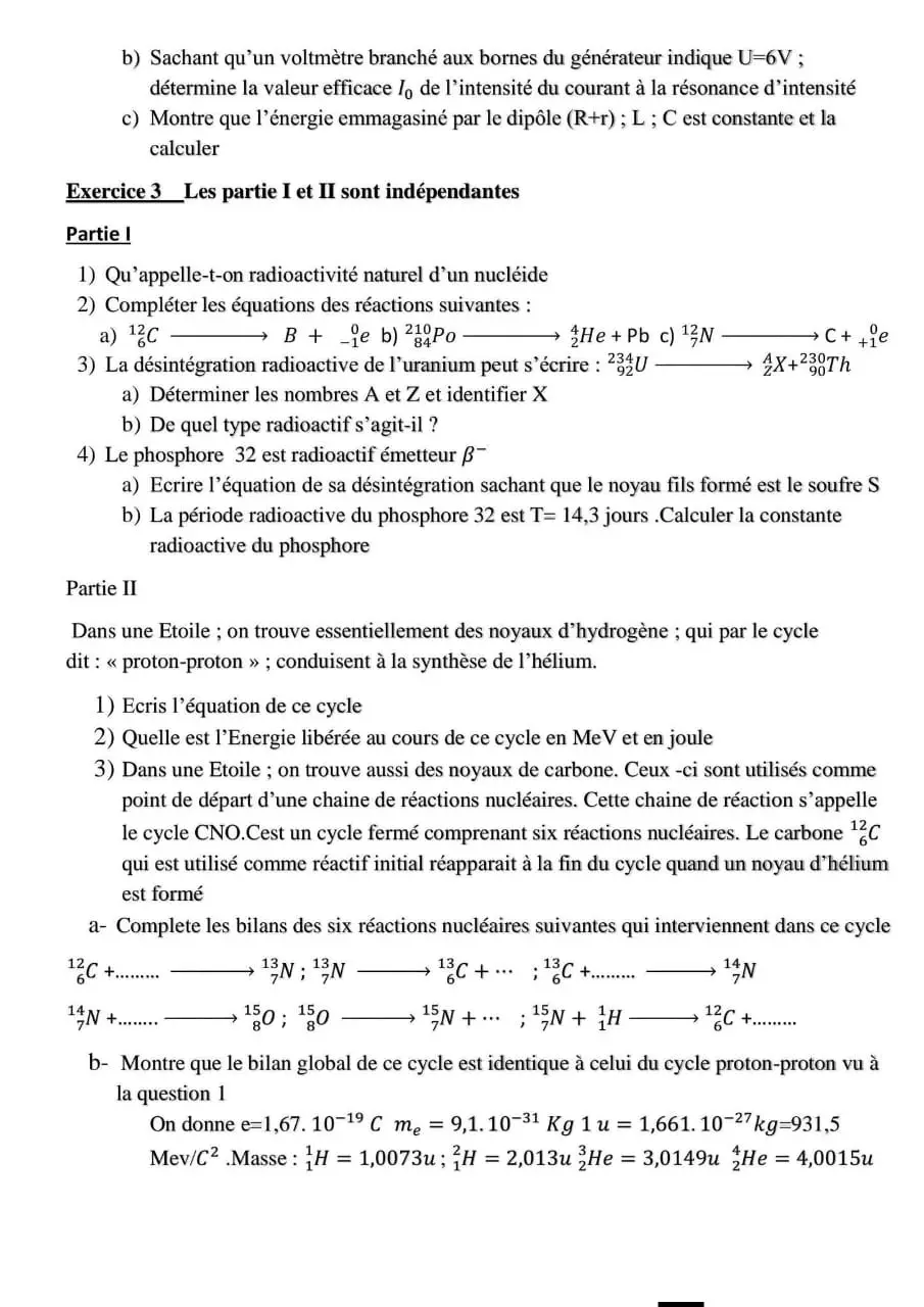 Page 3 — Sujet d'un devoir pc 3e trimestre 