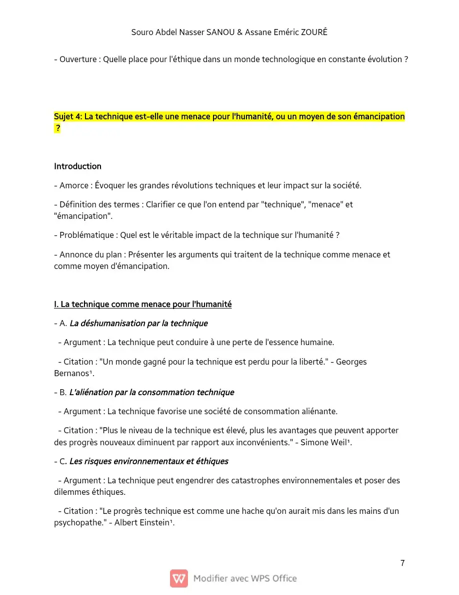 Page 7 — Sujets de dissertation de philosophie