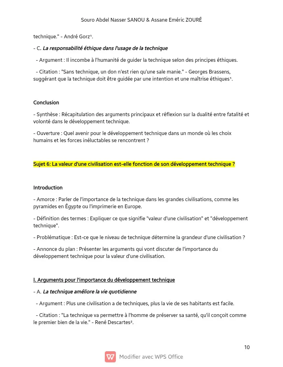 Page 10 — Sujets de dissertation de philosophie