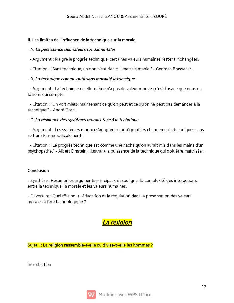 Page 13 — Sujets de dissertation de philosophie