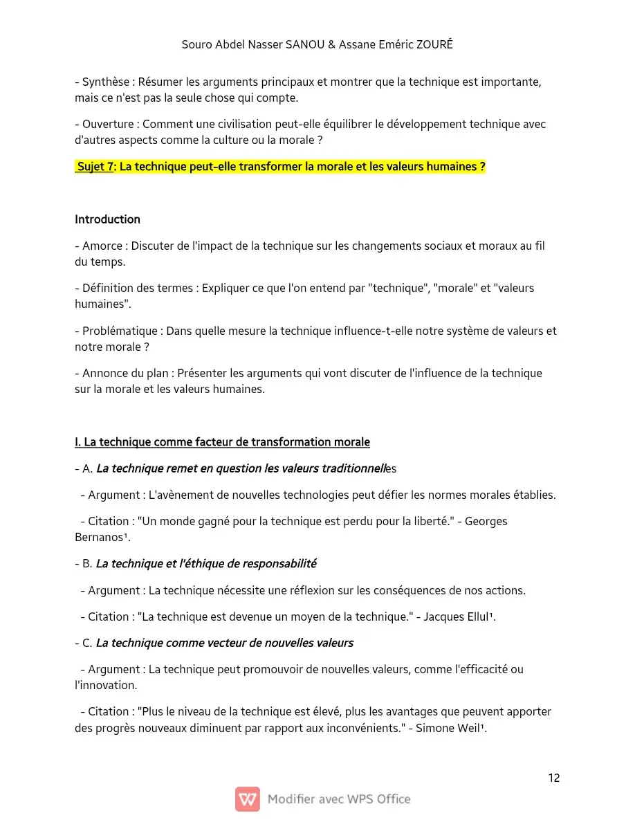 Page 12 — Sujets de dissertation de philosophie