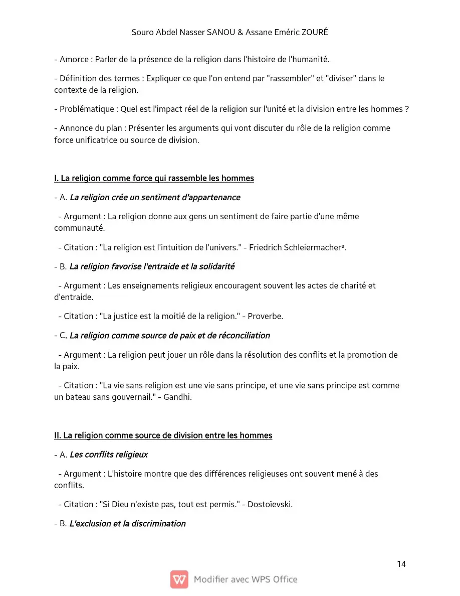 Page 14 — Sujets de dissertation de philosophie