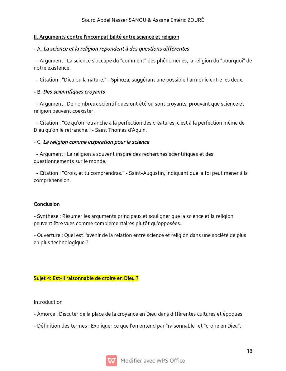 Page 18 — Sujets de dissertation de philosophie