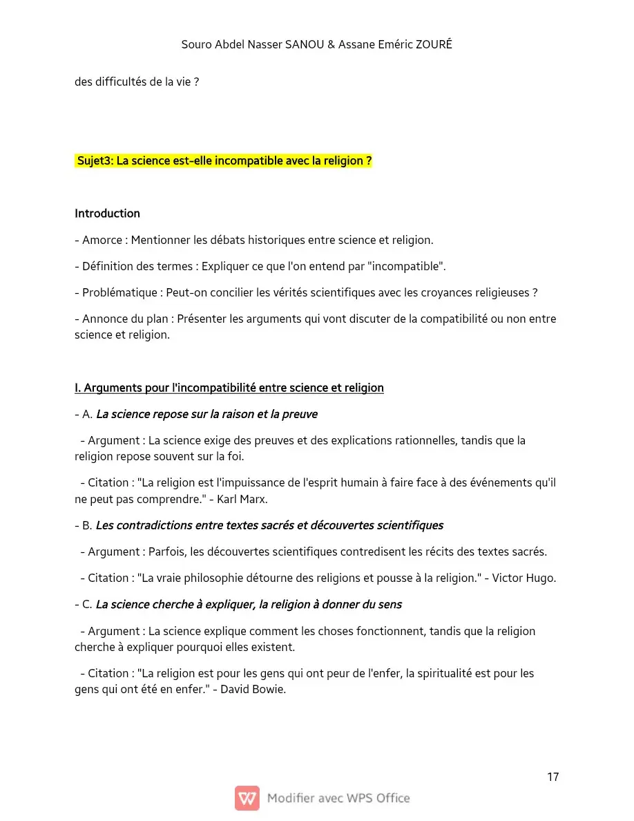 Page 17 — Sujets de dissertation de philosophie