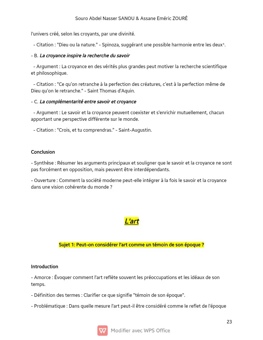 Page 23 — Sujets de dissertation de philosophie