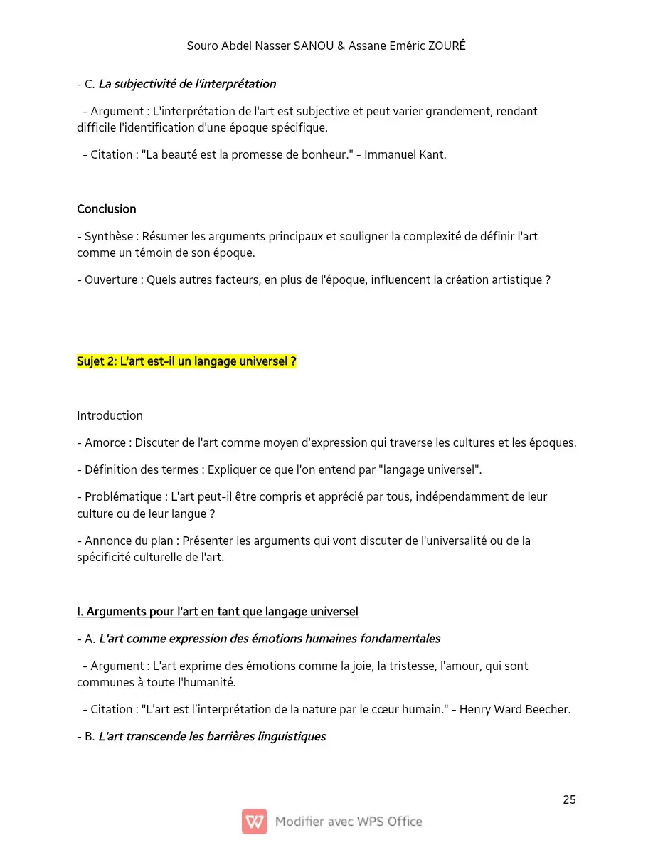 Page 25 — Sujets de dissertation de philosophie