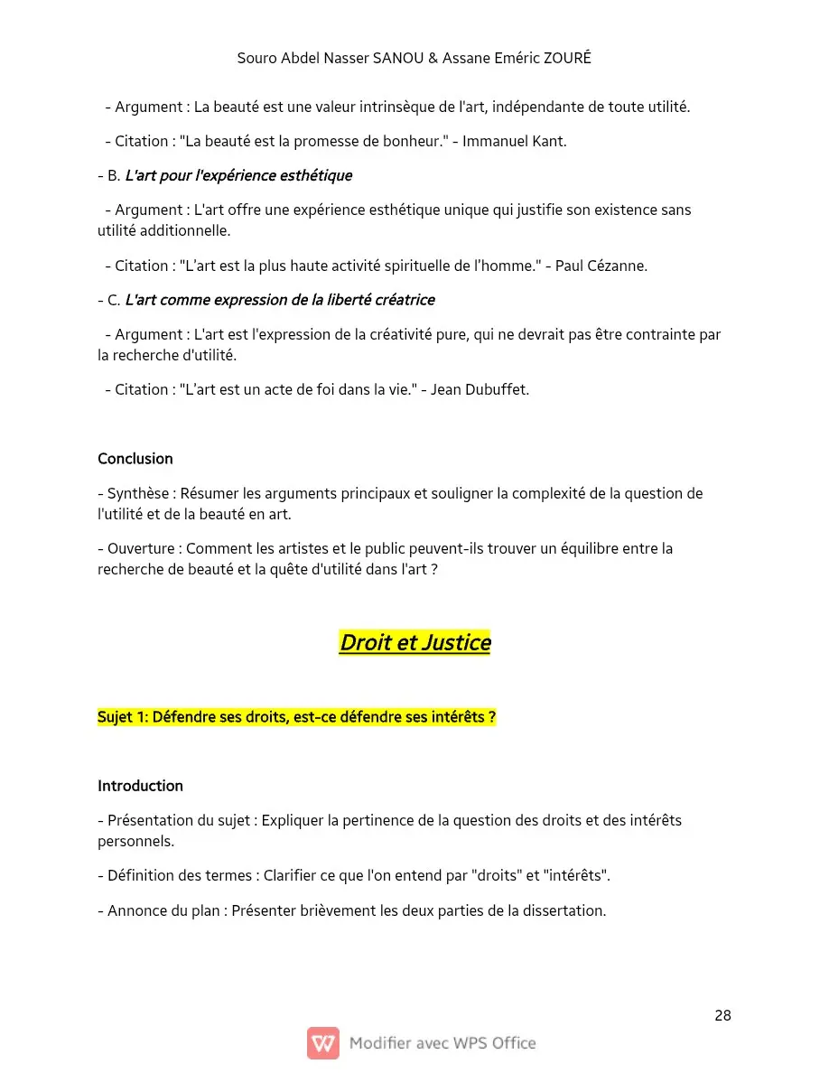 Page 28 — Sujets de dissertation de philosophie