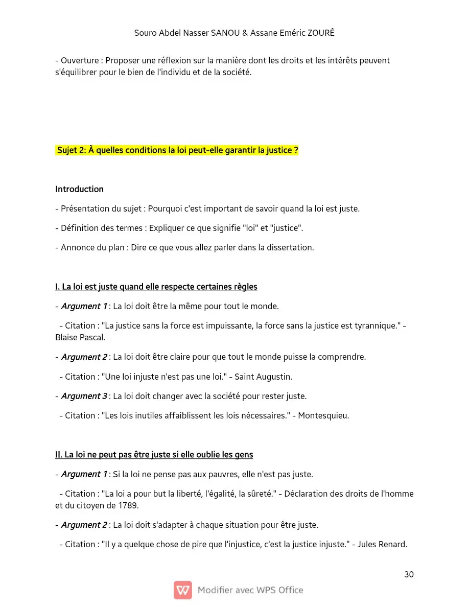 Page 30 — Sujets de dissertation de philosophie
