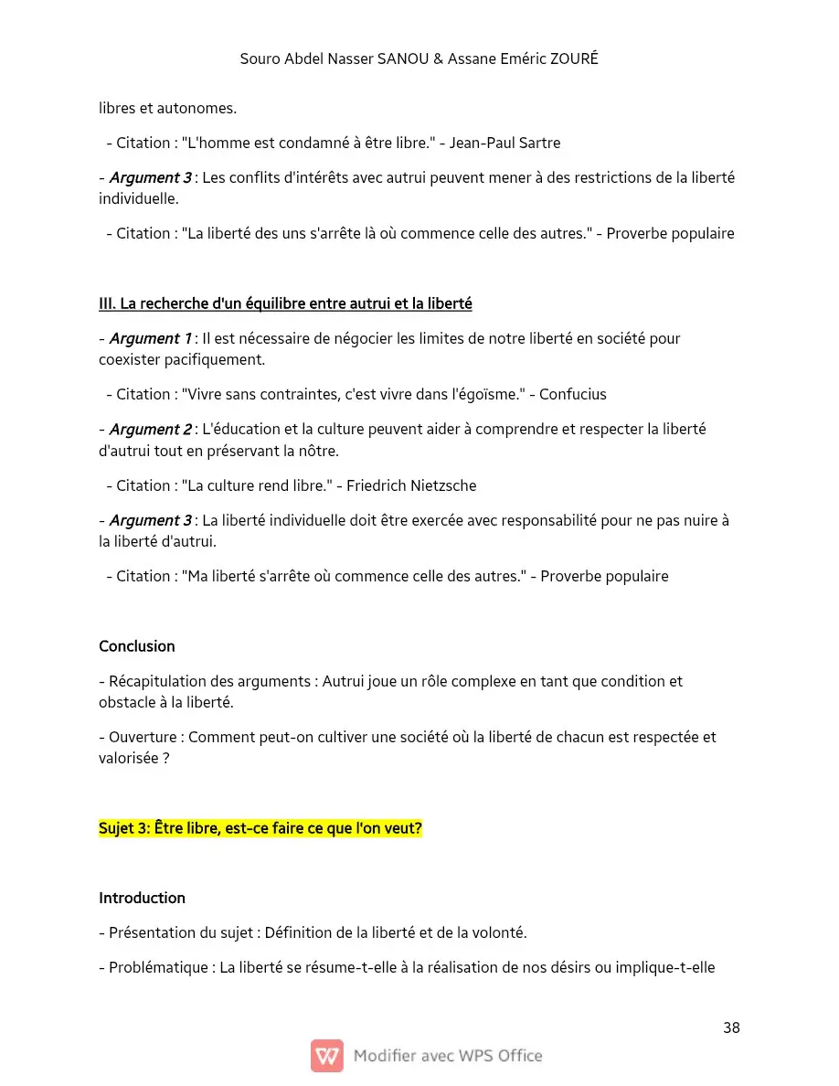 Page 38 — Sujets de dissertation de philosophie