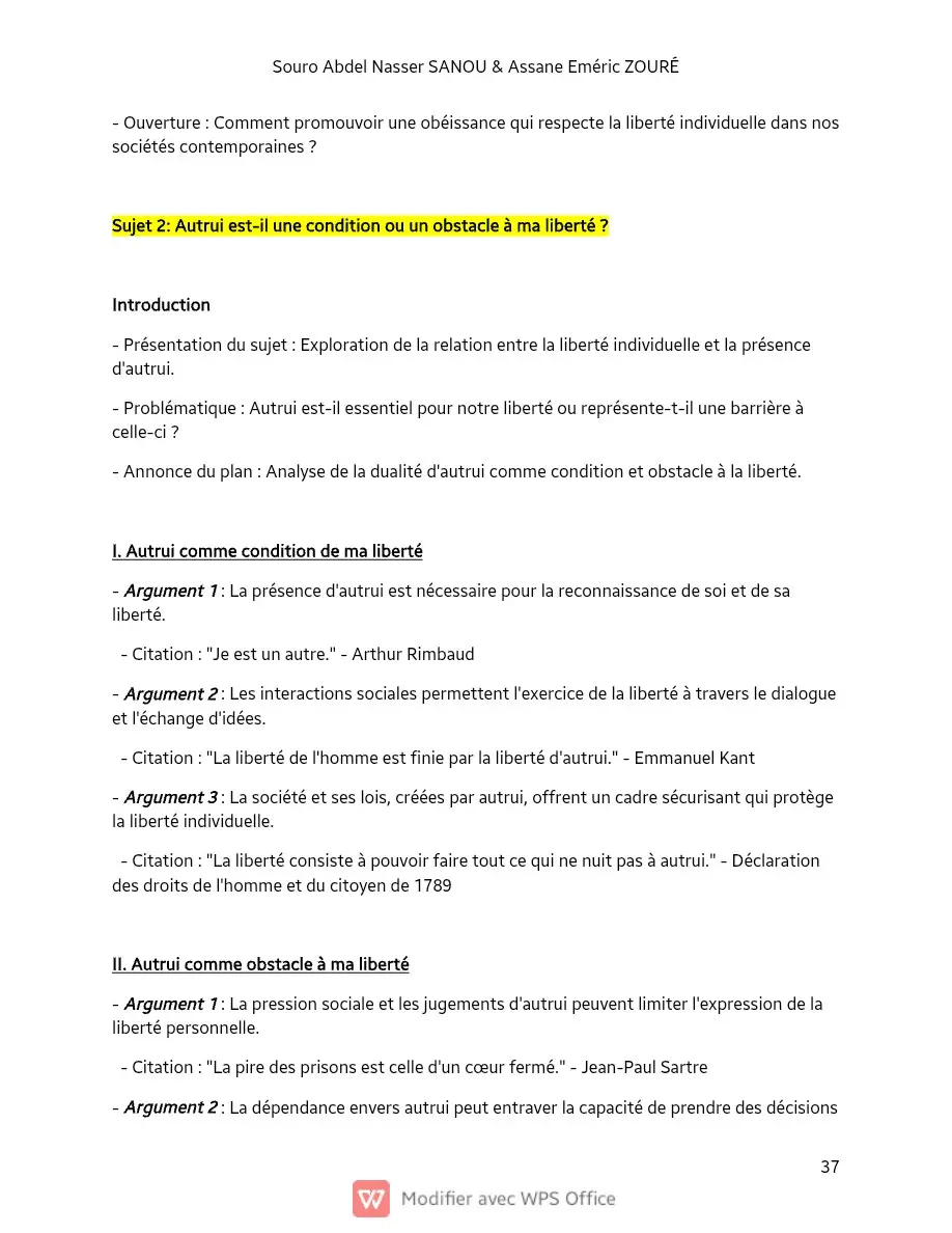 Page 37 — Sujets de dissertation de philosophie