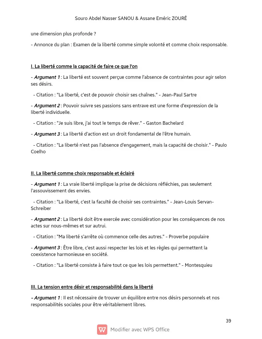 Page 39 — Sujets de dissertation de philosophie