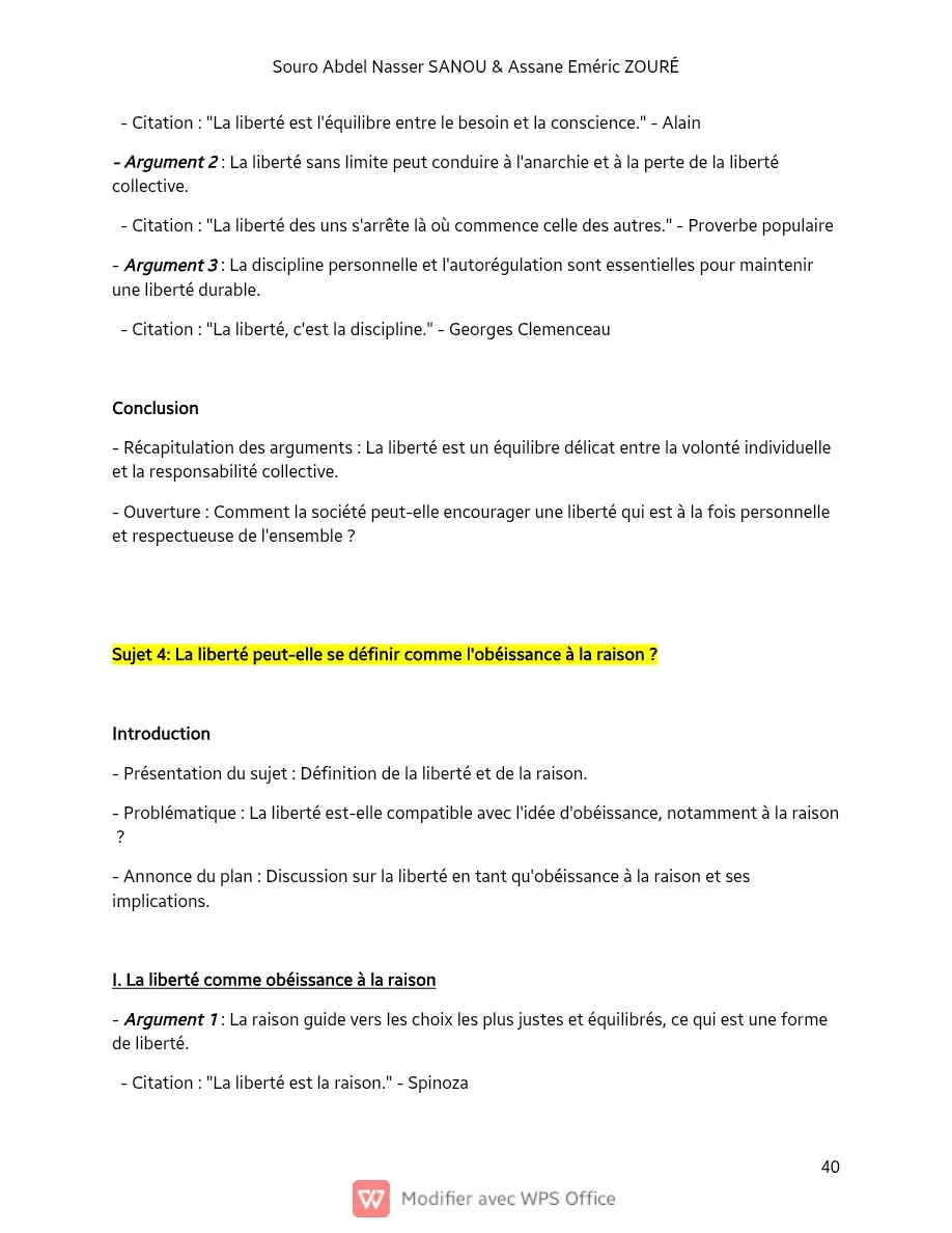 Page 40 — Sujets de dissertation de philosophie