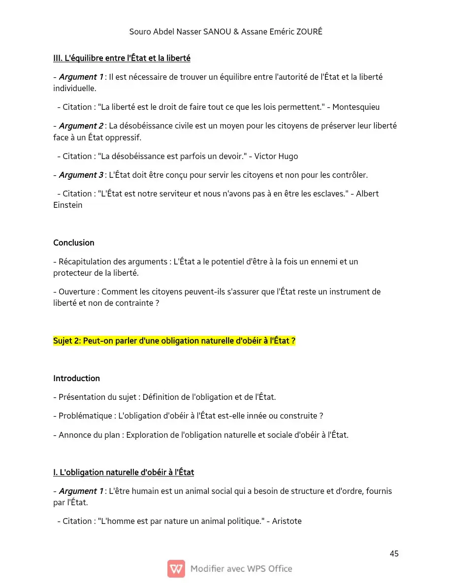 Page 45 — Sujets de dissertation de philosophie