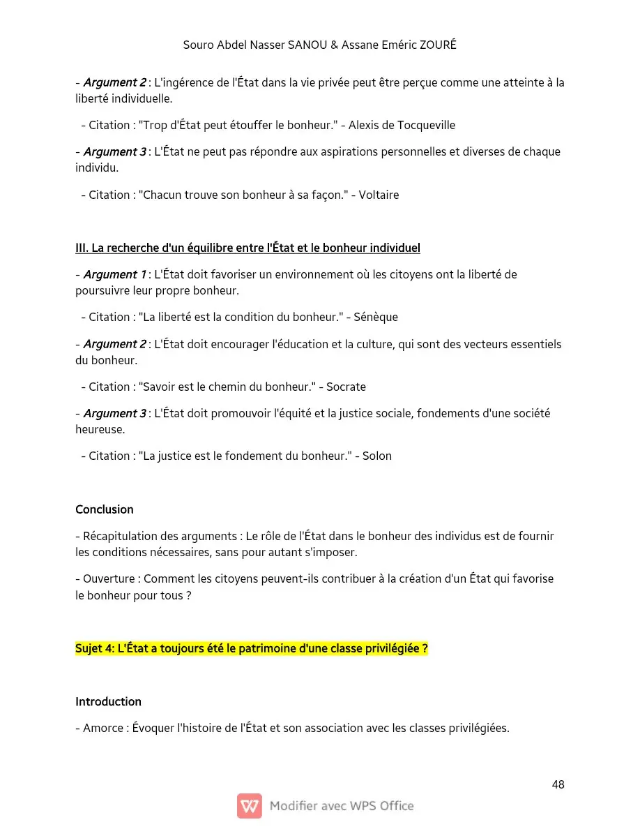Page 48 — Sujets de dissertation de philosophie