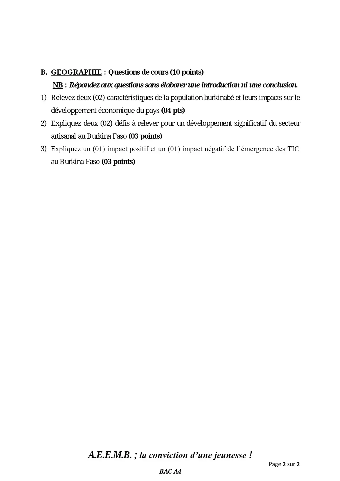 Page 2 — Bac blanc national