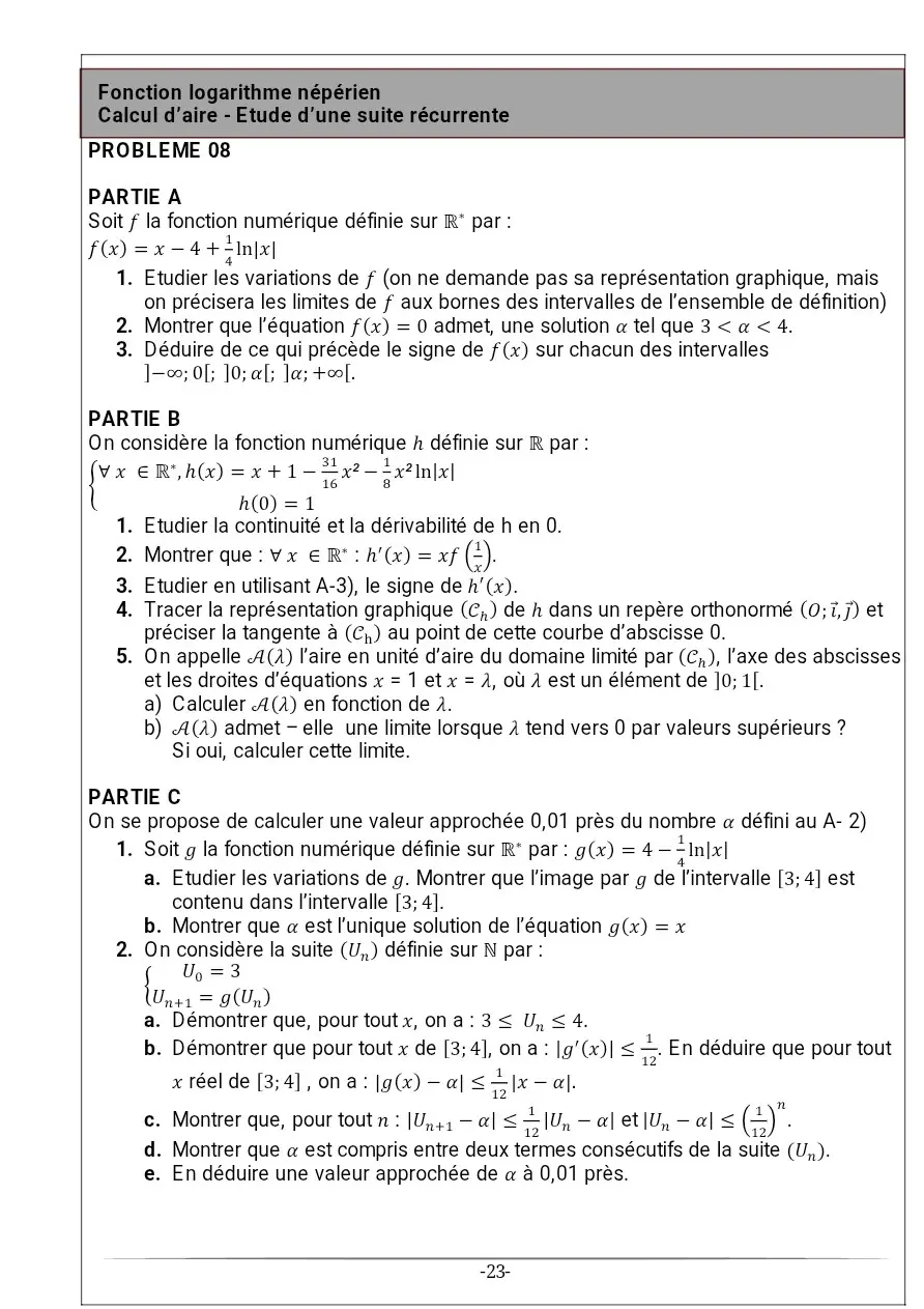 Page 8 — Recueil d'exercice de math