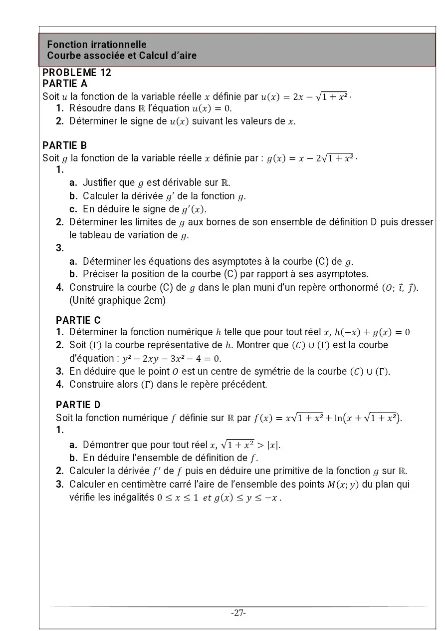Page 12 — Recueil d'exercice de math