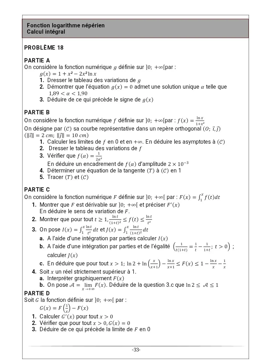 Page 18 — Recueil d'exercice de math