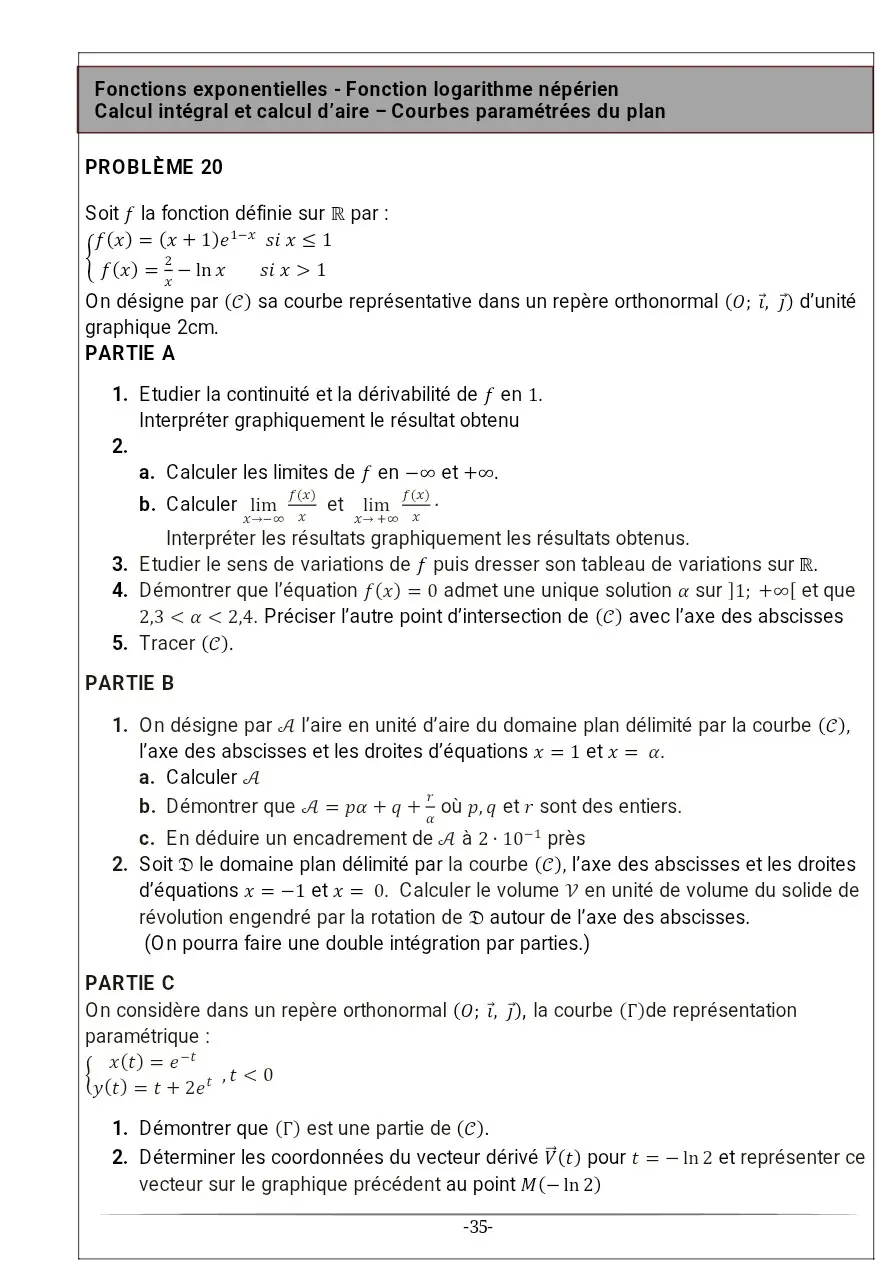 Page 20 — Recueil d'exercice de math