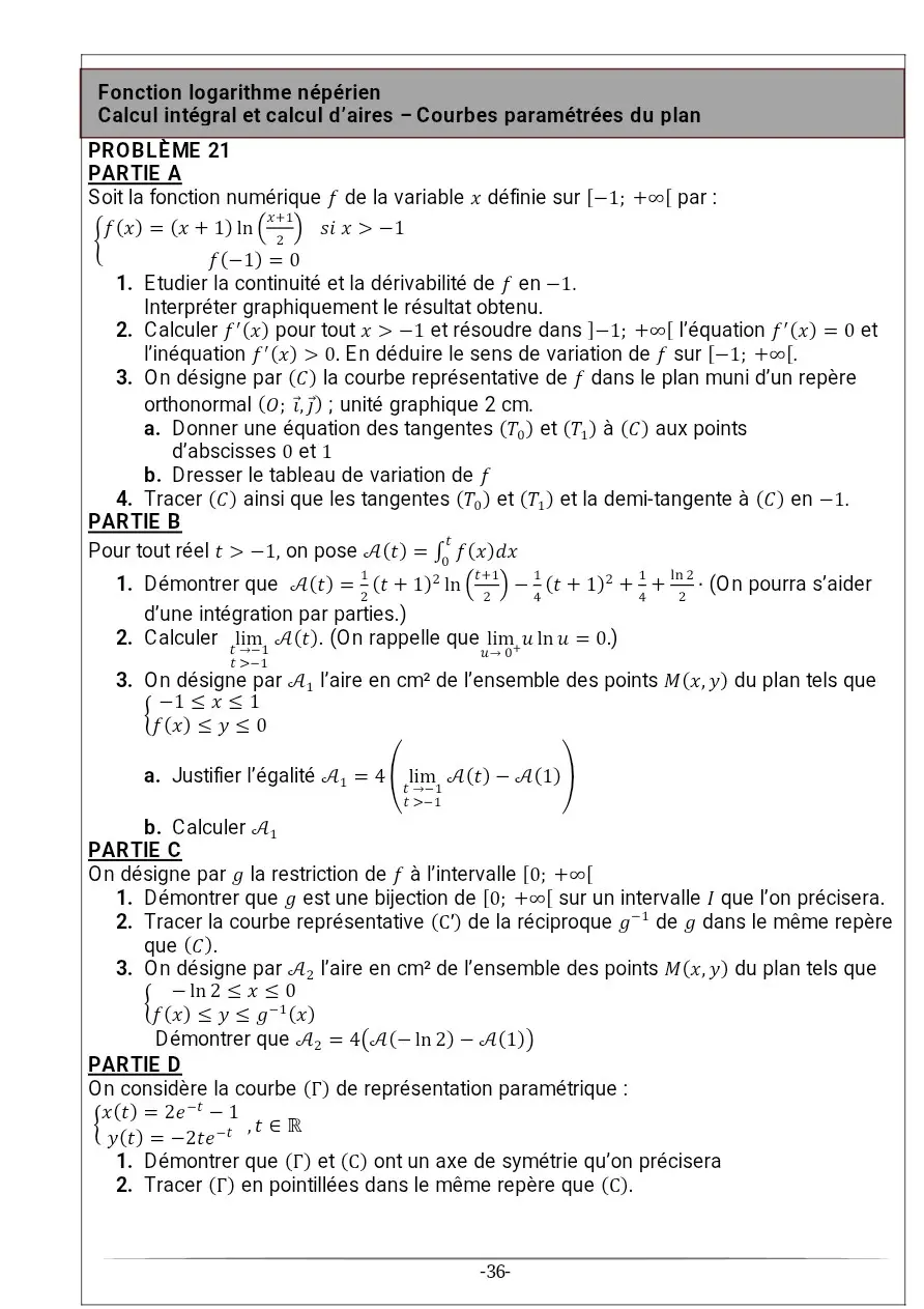 Page 21 — Recueil d'exercice de math