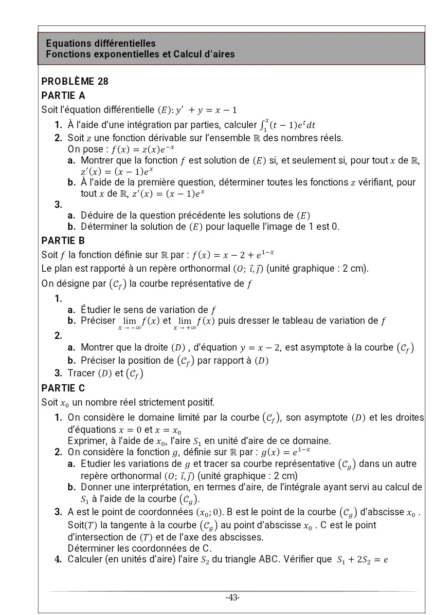 Page 28 — Recueil d'exercice de math