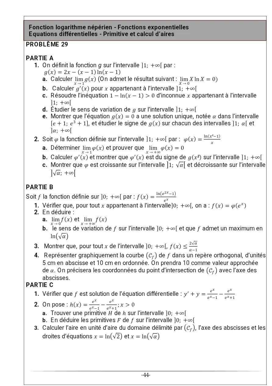 Page 29 — Recueil d'exercice de math