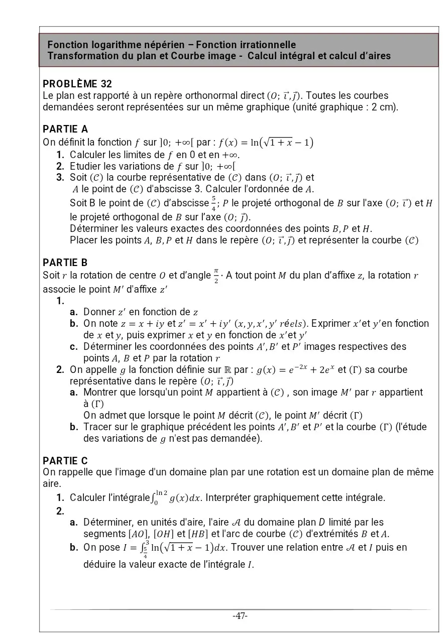 Page 32 — Recueil d'exercice de math