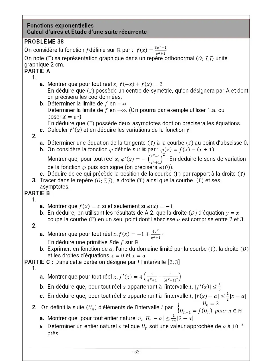 Page 38 — Recueil d'exercice de math
