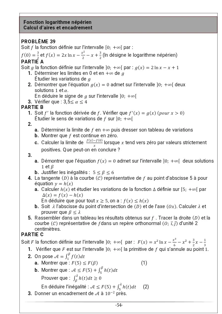 Page 39 — Recueil d'exercice de math
