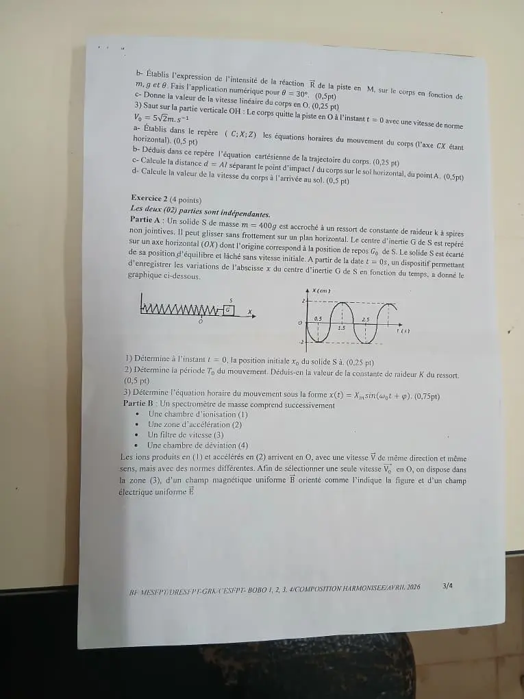 Page 3 — Épreuve Harmonisé de PC de Tle C Guiriko